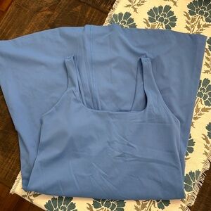 Blue Old Navy Active square neck dress. Built in bra, shorts. Medium